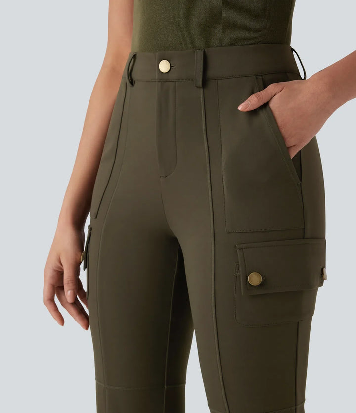 Cargo Pants Women Mid Rise Bootcut Hiking Trousers