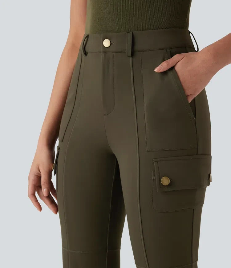 Cargo Pants Women Mid Rise Bootcut Hiking Trousers