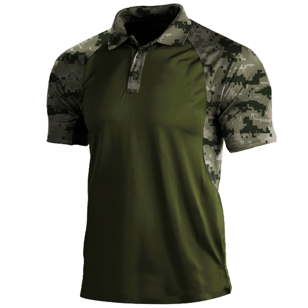 Polo Shirt Lapel Zipper Short-sleeved T-shirt Men-HighTouch