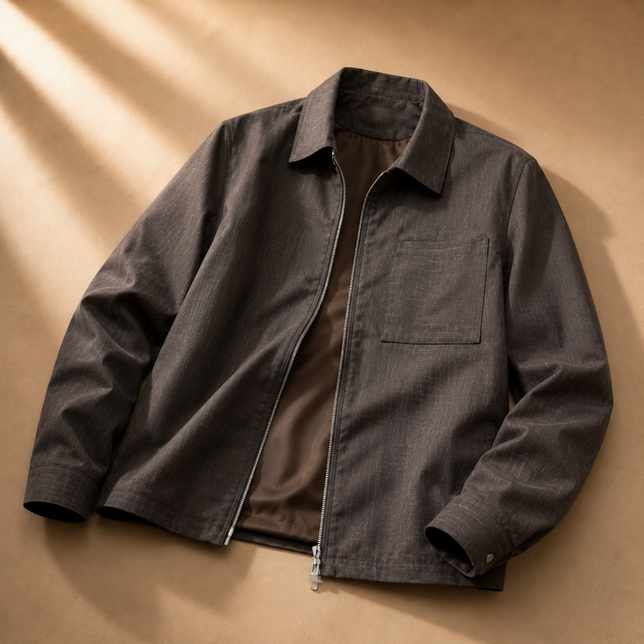 Men's Classic Zip Bomber Jacket - Casual Lightweight Coat