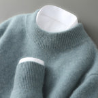 Men’s Thickened Half-High Collar Pullover – Loose Knit Sweatshirt-HighTouch