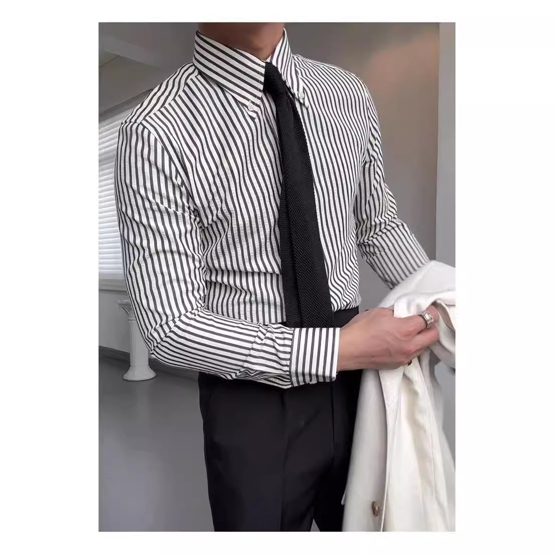 Spring Seersucker Series Shirt Men-HighTouch
