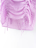 Purple and White Plaid Dress-HighTouch