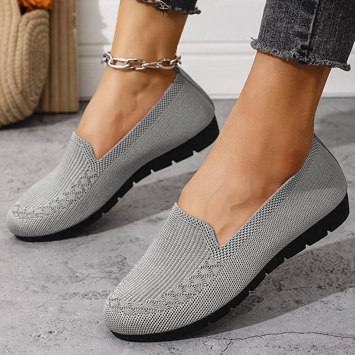 Women's Knitted Loafers Slip On Walking Shoes