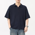 Fashion Simple Polo Shirt Loose Comfortable Men's T-shirt-HighTouch