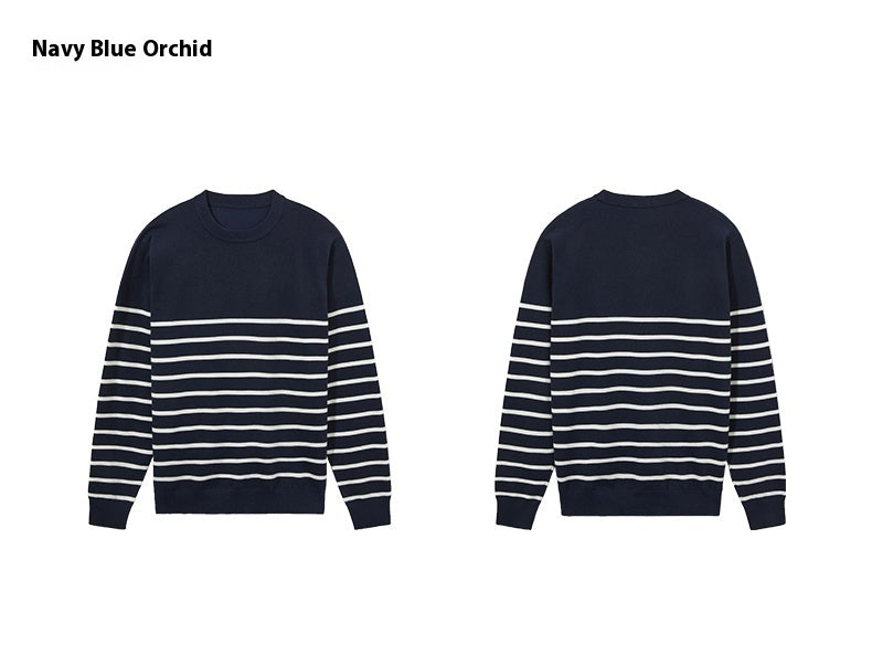 Men’s Loose Fit Round Neck Sweater – Casual Knit Pullover-HighTouch