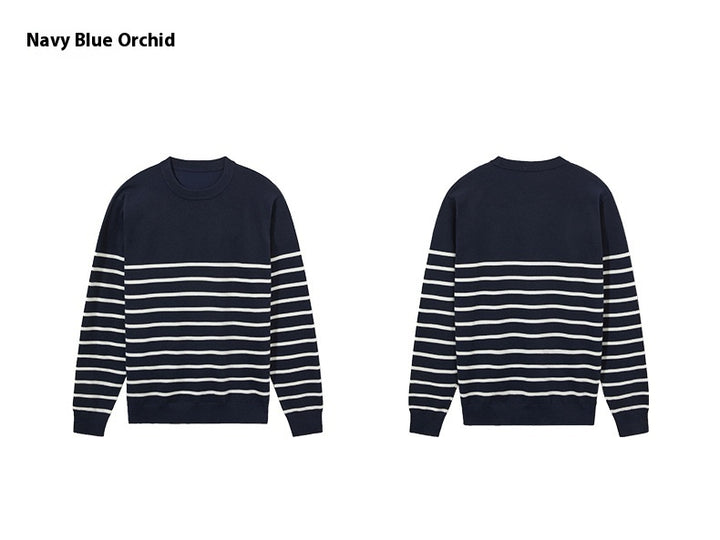 Men’s Loose Fit Round Neck Sweater – Casual Knit Pullover-HighTouch