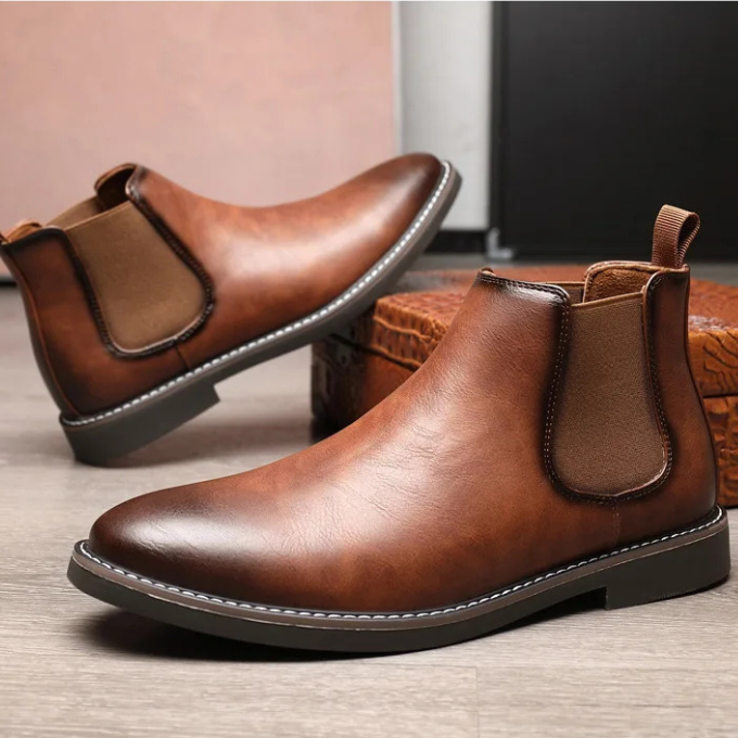 Men's Leather Chelsea Boots Ankle Dress Boots