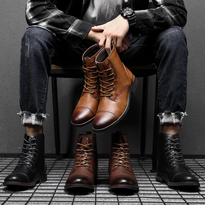 Men’s Leather Vintage Boots – Polished Everyday Style