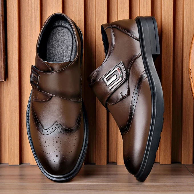 Men's Full-Grain Leather Slip-On Dress Shoes
