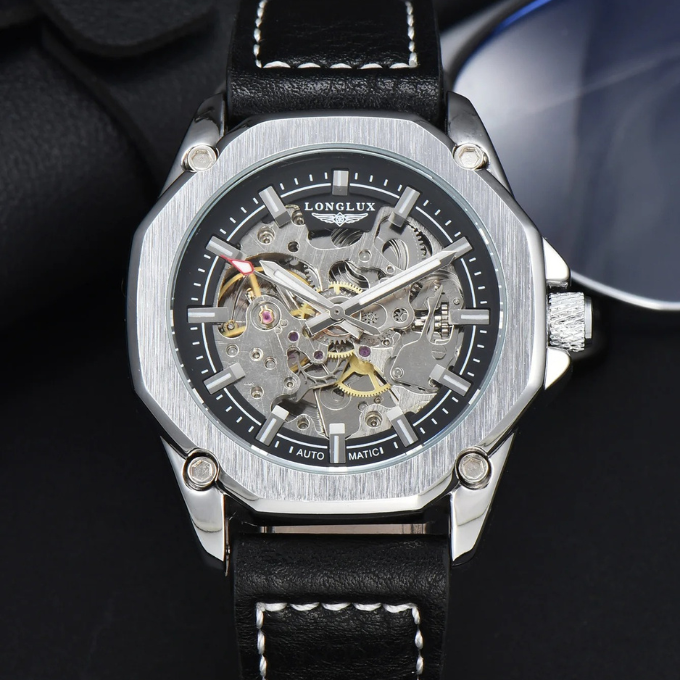 Men's Skeleton Leather Watch – Beck Atlas