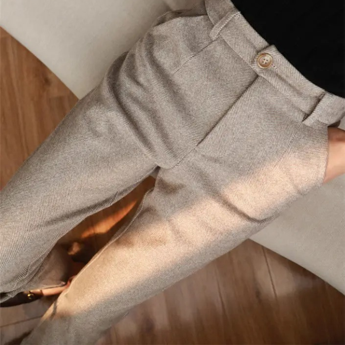Men's Herringbone Wool Trousers – Tailored Fit