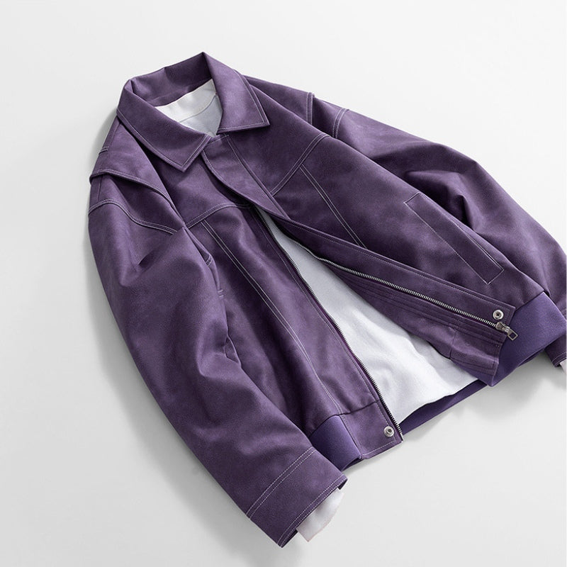 Men's Vegan Leather Bomber Jacket
