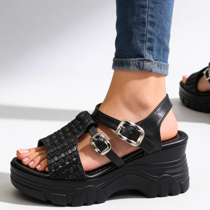 Women's Woven Platform Sandals – 7.5cm Lift