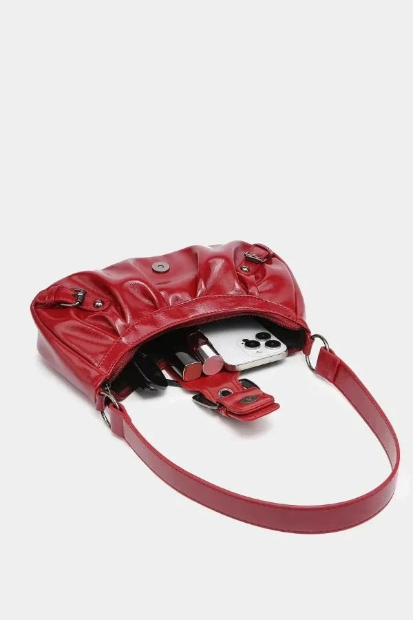 Adriel Shoulder Bag - PU Leather Statement Buckle Style
