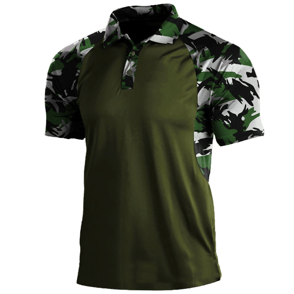 Polo Shirt Lapel Zipper Short-sleeved T-shirt Men-HighTouch