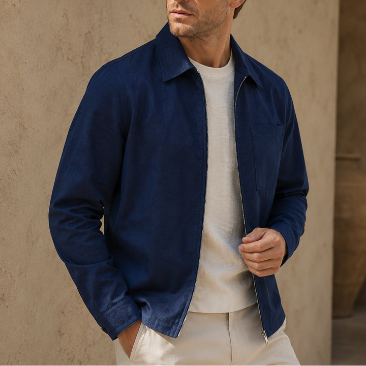 Men's Classic Zip Bomber Jacket - Casual Lightweight Coat