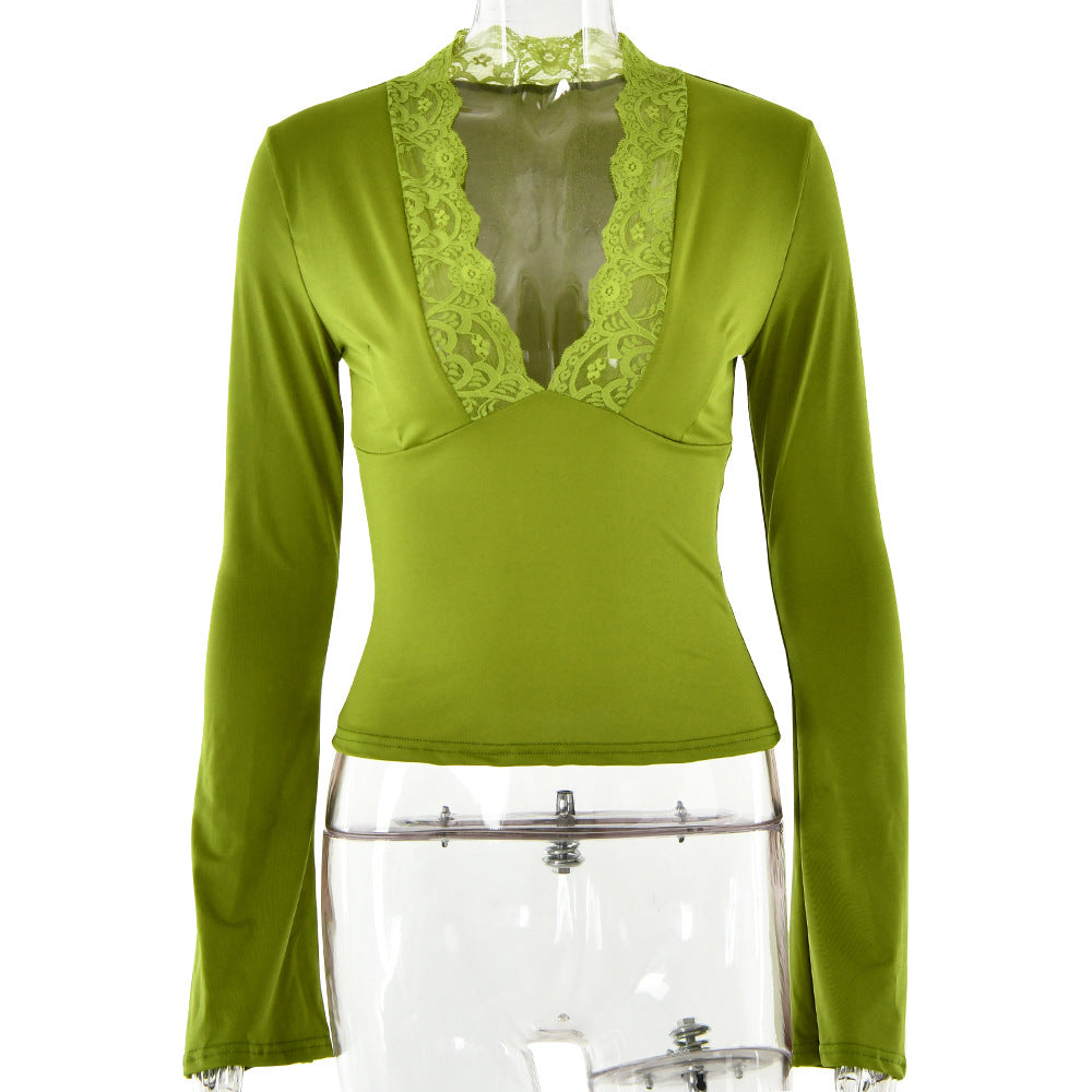 Bottoming Shirt – Long Sleeve Slim Fit V-Neck-HighTouch
