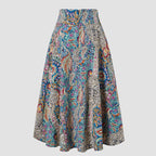 Bohemian Linen Floral Print Dress For Women-HighTouch