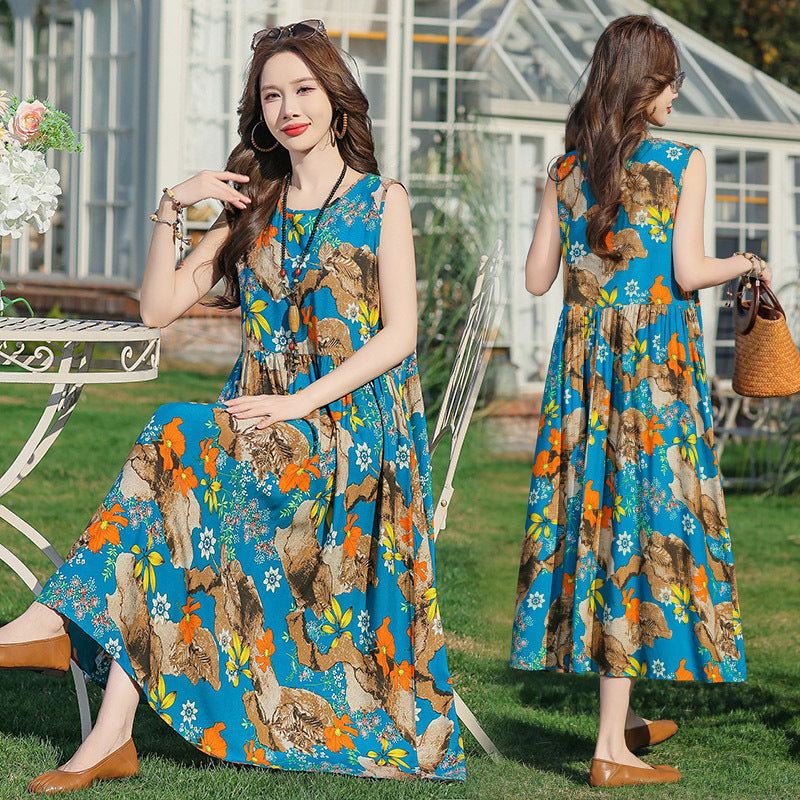 Women's Printed Viscose Dress – Plus Size Extended Fit Collection-HighTouch