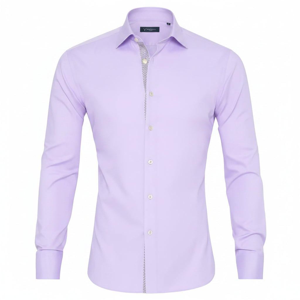 Men’s Slim Fit Long Sleeve Shirt – Comfortable Stretch Cotton-HighTouch