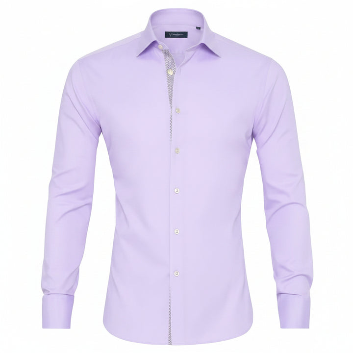 Men’s Slim Fit Long Sleeve Shirt – Comfortable Stretch Cotton-HighTouch