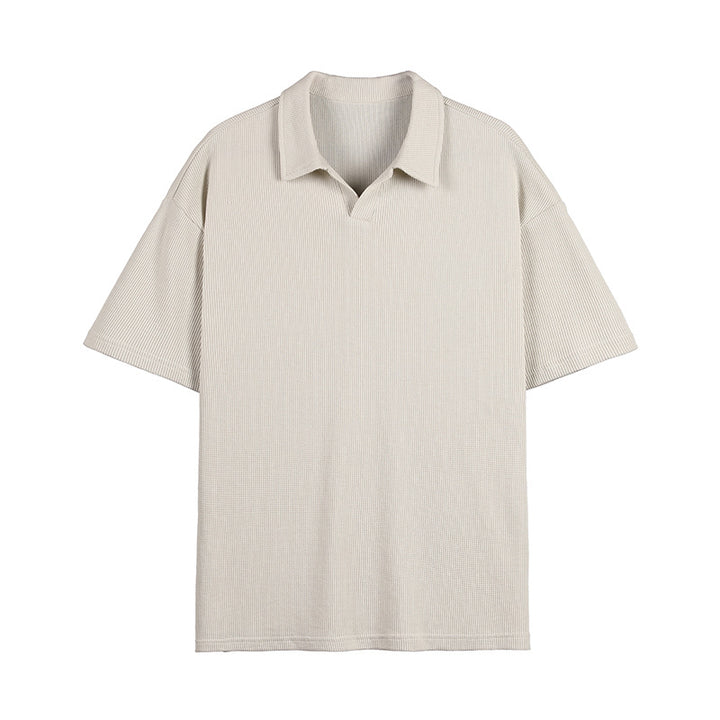 Fashion Simple Polo Shirt Loose Comfortable Men's T-shirt-HighTouch