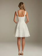 Women's Floral Lace A-Line Square Neck Sleeveless Mini Dress | Formal