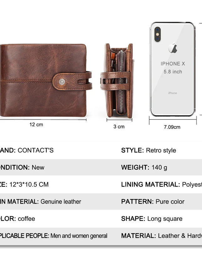 Men’s Crazy Horse Leather Wallet