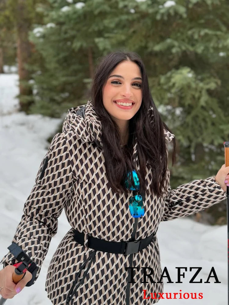 Vintage Oversized Hooded Winter Jacket for Women