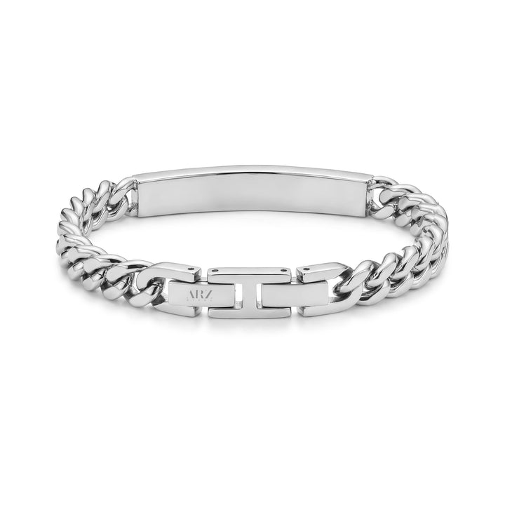 Faceted ID Curb Chain Bracelet