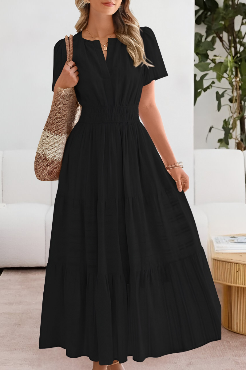 Women's A-Line Midi Dress Boho Style Cotton Blend