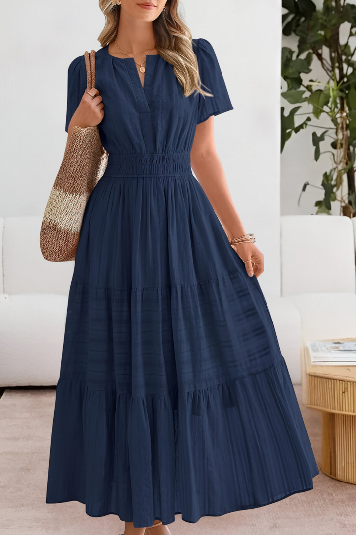 Women's A-Line Midi Dress Boho Style Cotton Blend
