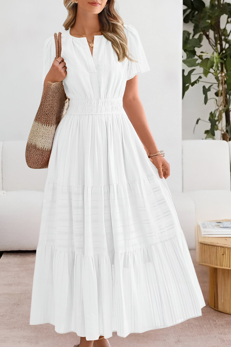 Women's A-Line Midi Dress Boho Style Cotton Blend