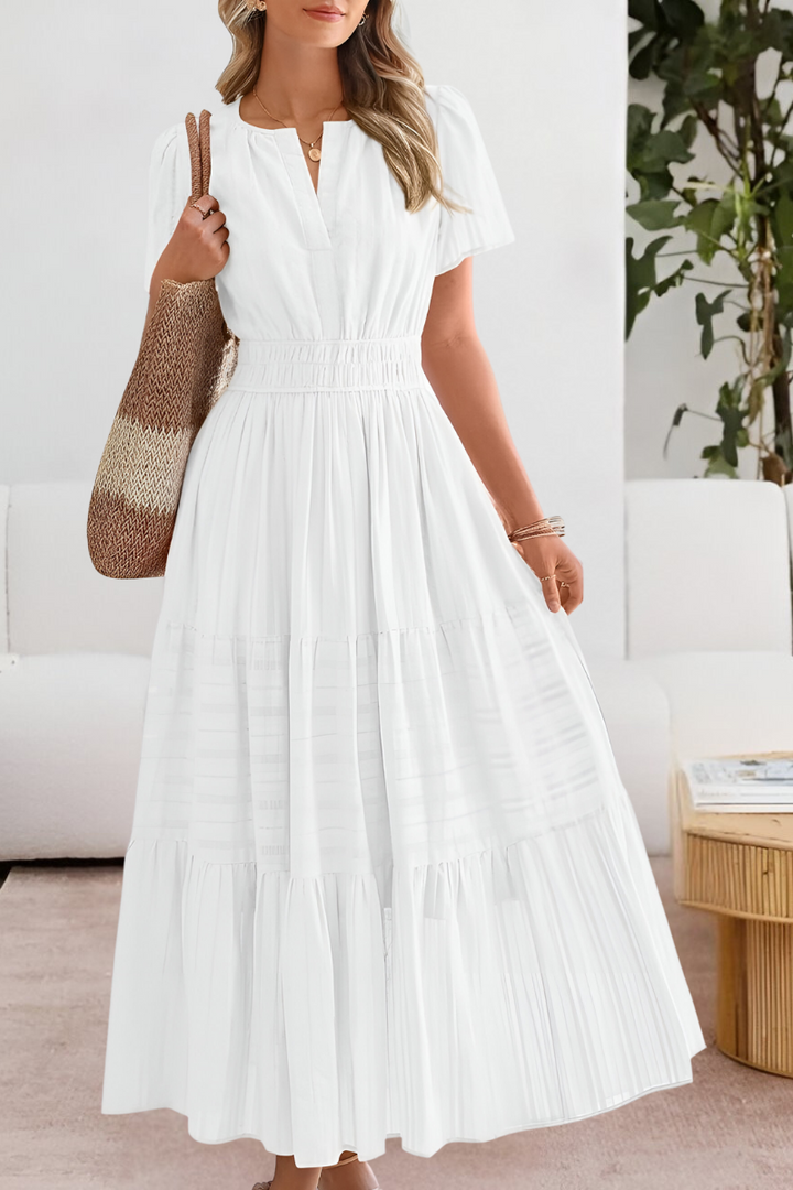 Women's A-Line Midi Dress Boho Style Cotton Blend