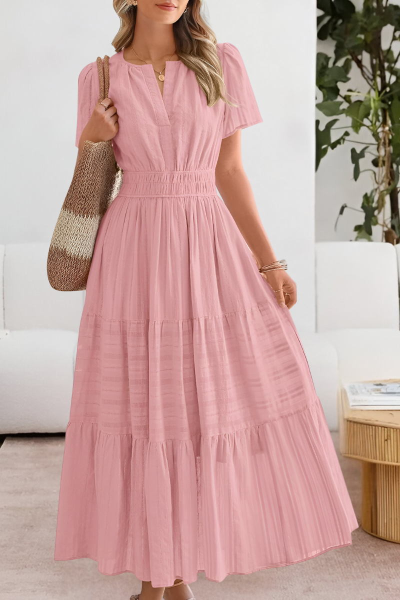 Women's A-Line Midi Dress Boho Style Cotton Blend