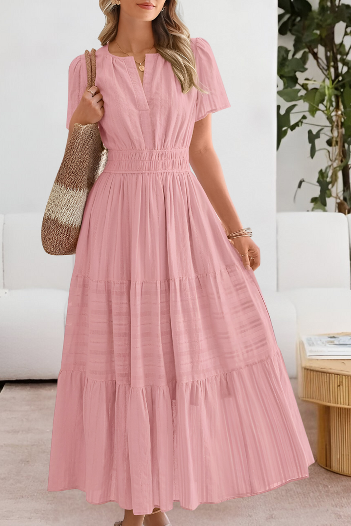 Women's A-Line Midi Dress Boho Style Cotton Blend