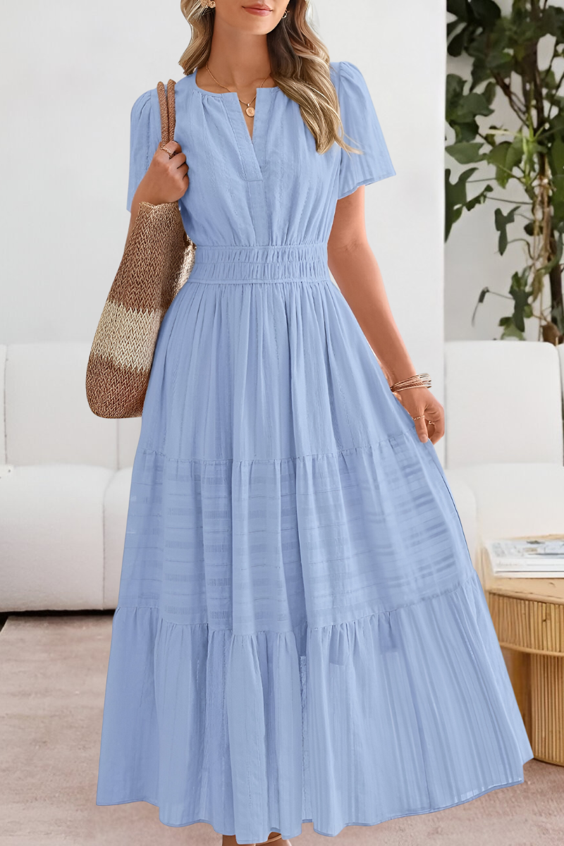 Women's A-Line Midi Dress Boho Style Cotton Blend