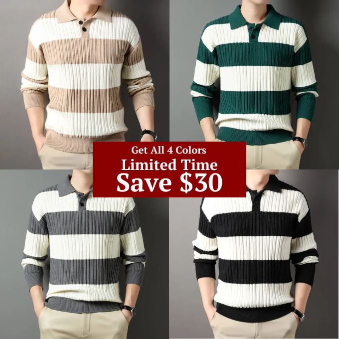Men's Wool Sweater – Soft Warm Ribbed Knit