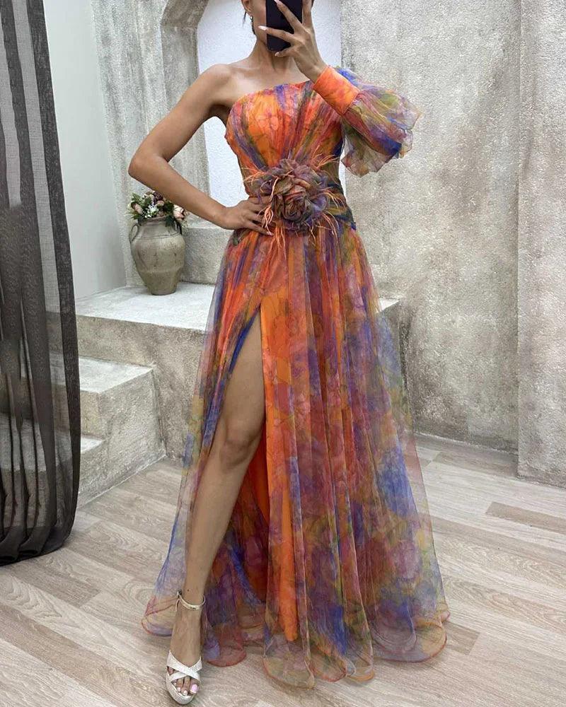 Women’s Asymmetrical Layered Dress-HighTouch