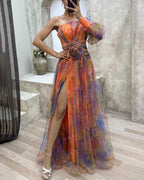 Women’s Asymmetrical Layered Dress-HighTouch