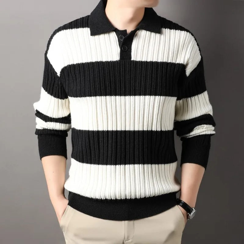 Men's Wool Sweater – Soft Warm Ribbed Knit