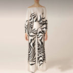 Elegant Two Piece Summer Set With Sophisticated Prints And Luxurious Fabrics