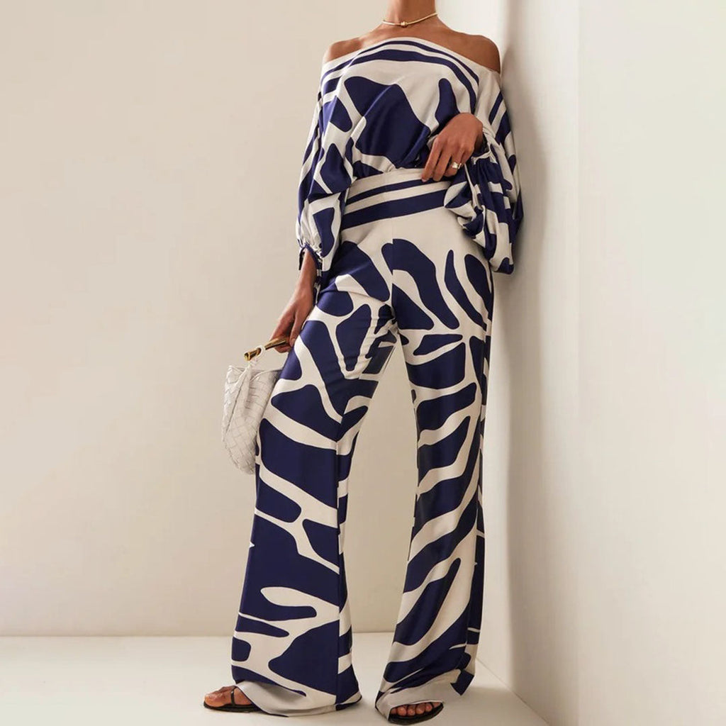 Elegant Two Piece Summer Set With Sophisticated Prints And Luxurious Fabrics
