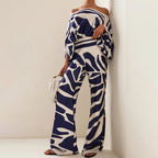 Elegant Two Piece Summer Set With Sophisticated Prints And Luxurious Fabrics