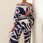 Elegant Two Piece Summer Set With Sophisticated Prints And Luxurious Fabrics