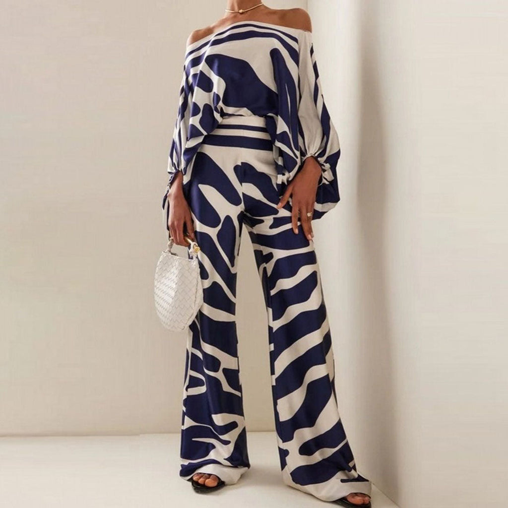 Elegant Two Piece Summer Set With Sophisticated Prints And Luxurious Fabrics