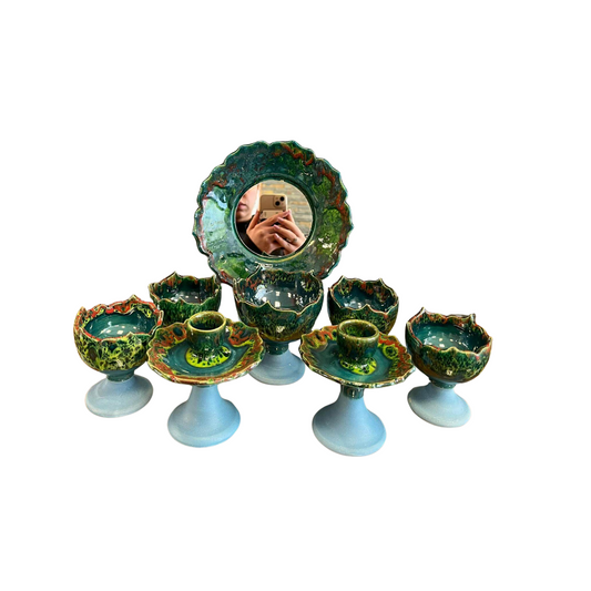 Glazed Blue Haftseen (Nowruz) Set