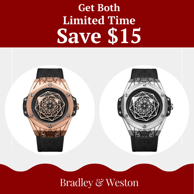 Men's Chronograph Watch with Leather Strap