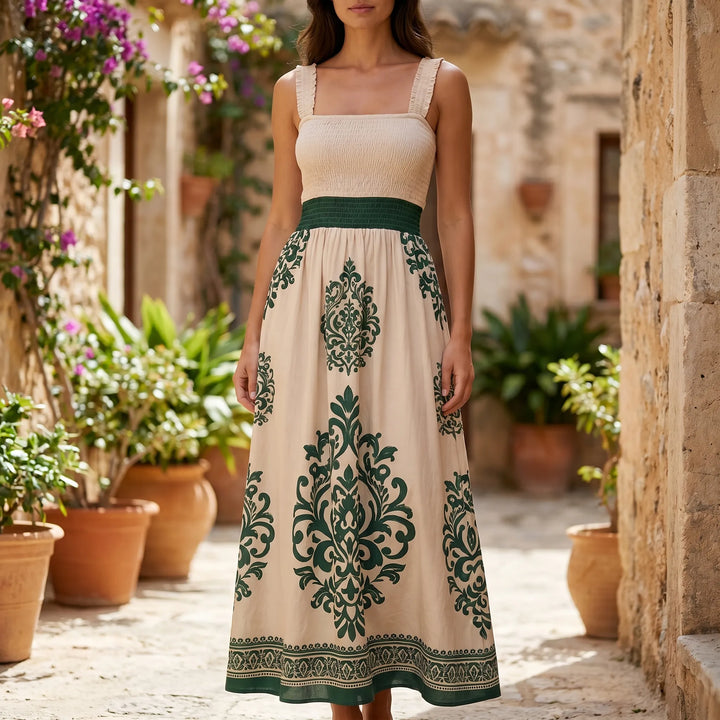 Sophie | Smocked Bodice Maxi Dress Boho Wedding Guest